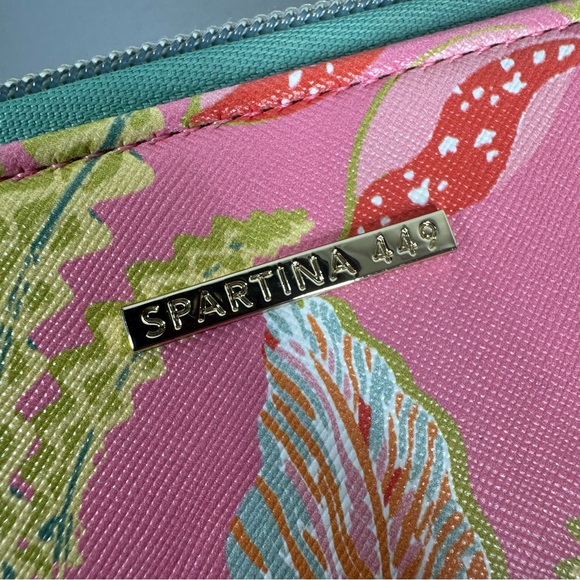 SPARTINA 449 Apres Sea Bag in Queenie Tropical Pink Pattern Embroidered Zipper - Picture 3 of 8